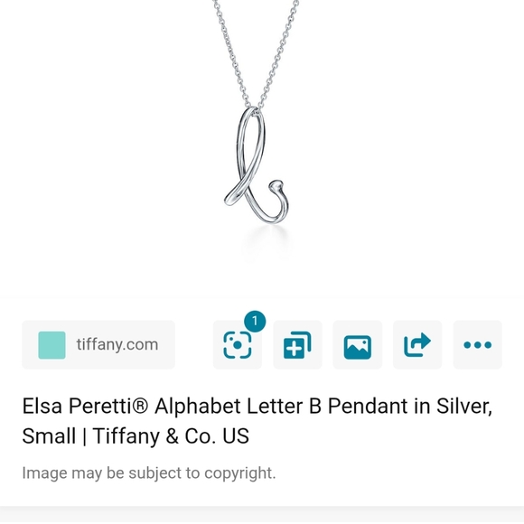 Tiffanys Elsa Peretti B Necklace Charm. - Picture 2 of 5